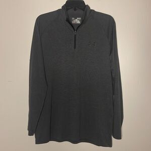 Under Armour- Men’s Grey 1/4 Zip Long Sleeve Loose Fit Activewear Shirt- Size M